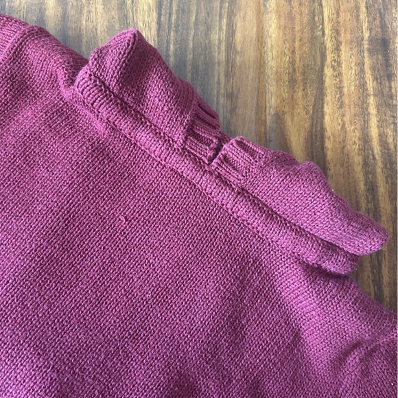 LF Burgundy Maroon Oxblood Red Knit Hoodie - Picture 5 of 16